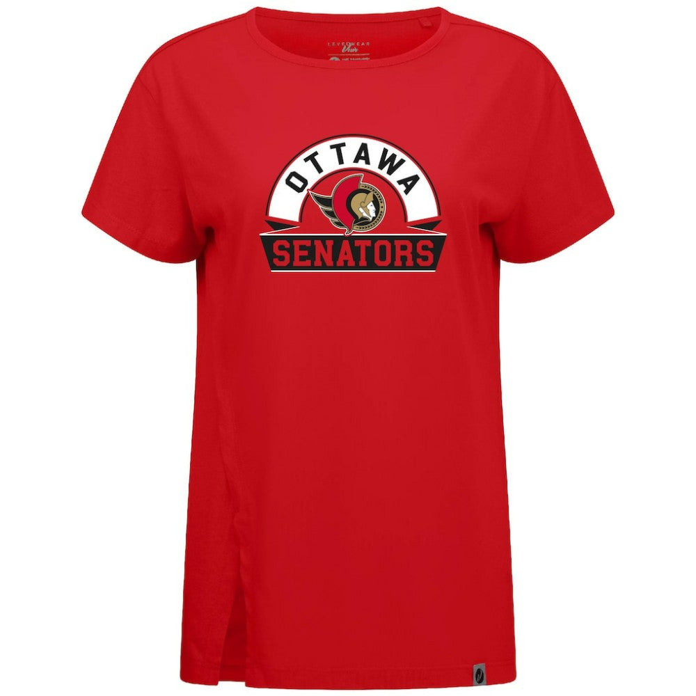 Ottawa Senators Levelwear Women's Influx Banner Arch T-Shirt - Red | US 203145217