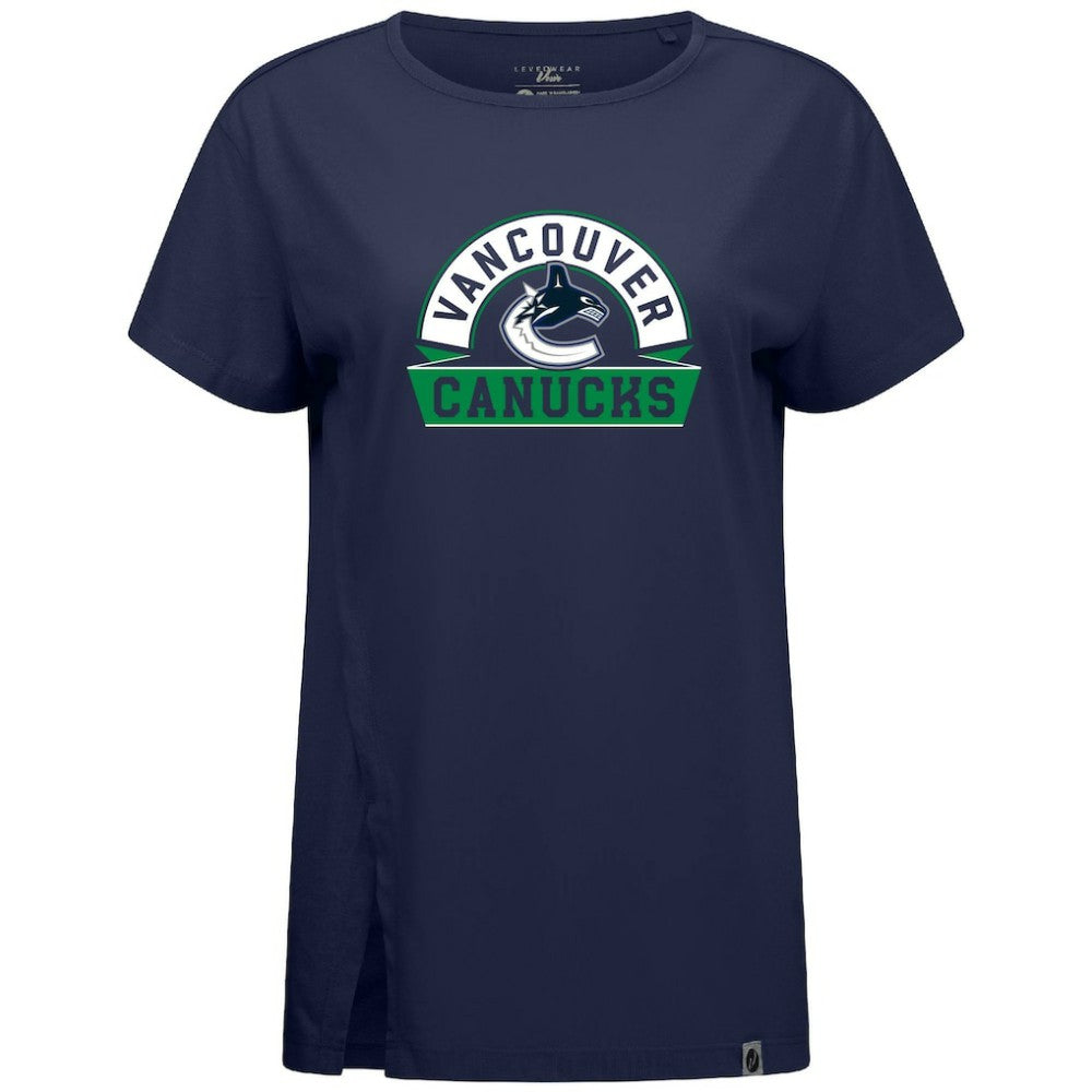 Vancouver Canucks Levelwear Women's Influx Banner Arch T-Shirt - Navy | US 203145220