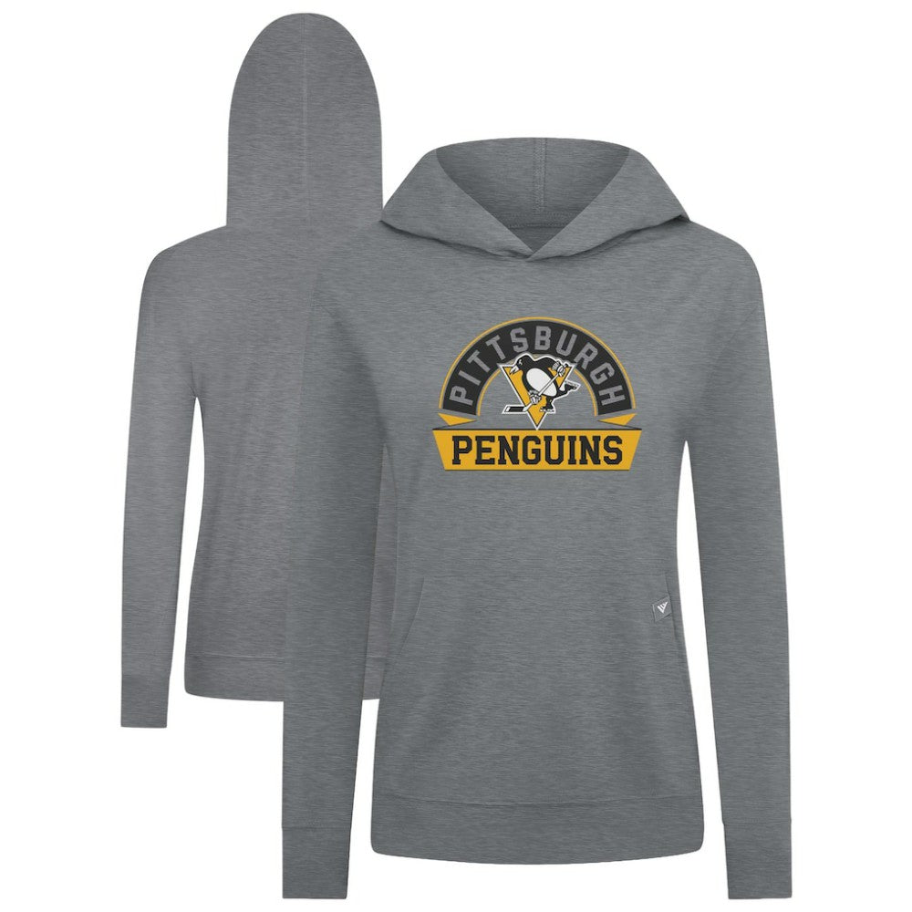 Pittsburgh Penguins Levelwear Women's Relay Banner Arch Pullover Hoodie - Gray | US 203145221