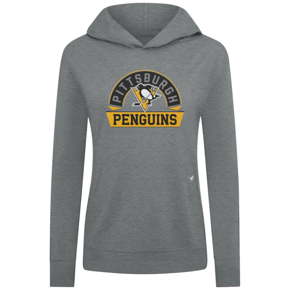 Pittsburgh Penguins Levelwear Women's Relay Banner Arch Pullover Hoodie - Gray | US 203145221