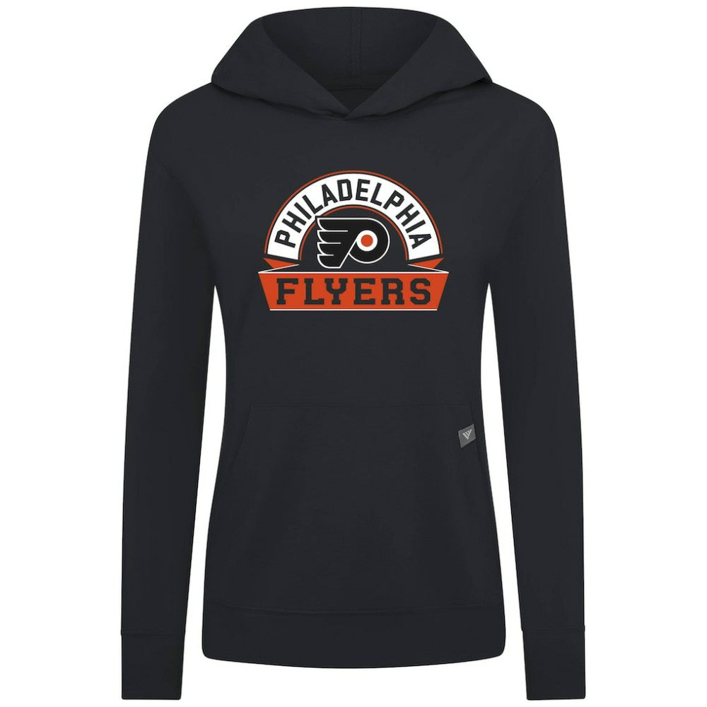 Philadelphia Flyers Levelwear Women's Relay Banner Arch Pullover Hoodie - Black | US 203145227