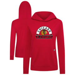 Chicago Blackhawks Levelwear Women's Relay Banner Arch Pullover Hoodie - Red | US 203145229