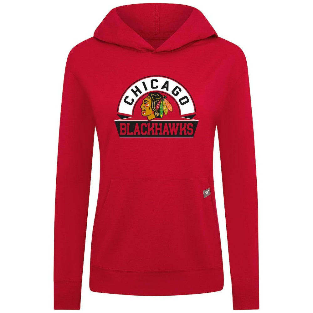 Chicago Blackhawks Levelwear Women's Relay Banner Arch Pullover Hoodie - Red | US 203145229