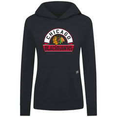 Chicago Blackhawks Levelwear Women's Relay Banner Arch Pullover Hoodie - Black | US 203145230