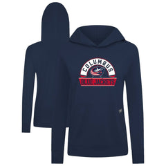 Columbus Blue Jackets Levelwear Women's Relay Banner Arch Pullover Hoodie - Navy | US 203145231