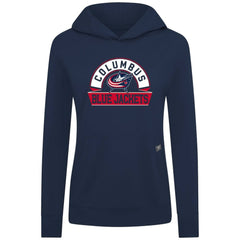 Columbus Blue Jackets Levelwear Women's Relay Banner Arch Pullover Hoodie - Navy | US 203145231