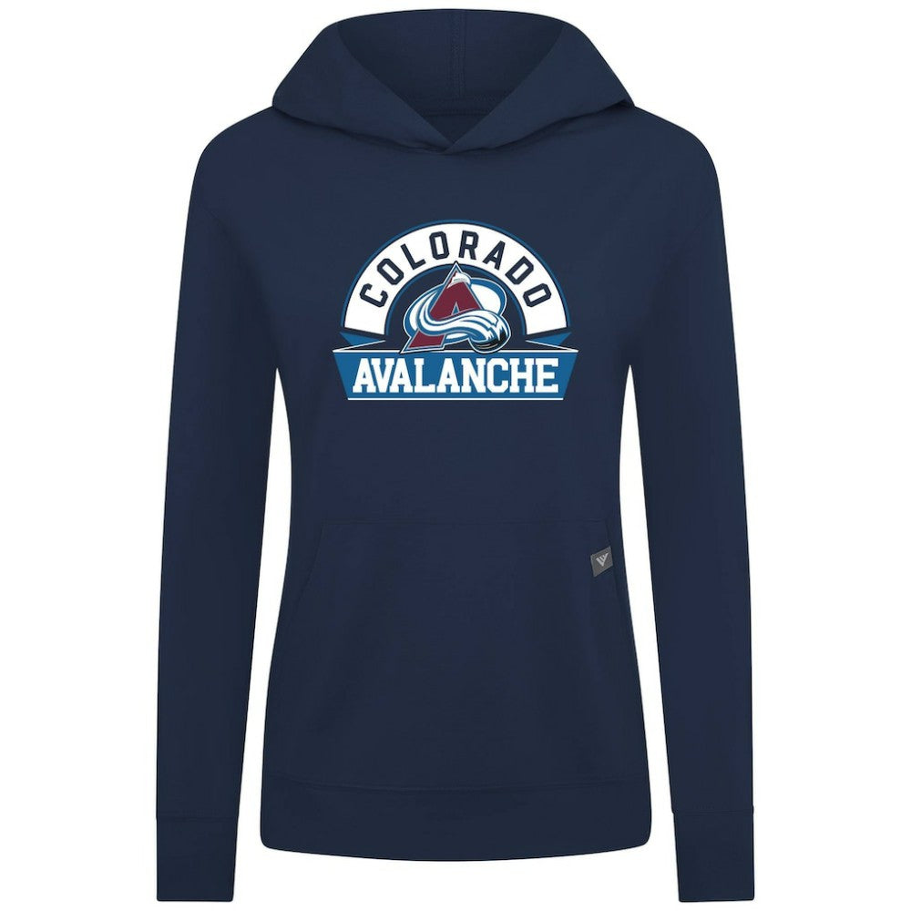 Colorado Avalanche Levelwear Women's Relay Banner Arch Pullover Hoodie - Navy | US 203145234