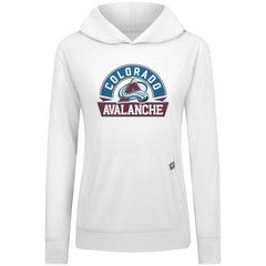 Colorado Avalanche Levelwear Women's Relay Banner Arch Pullover Hoodie - White | US 203145235