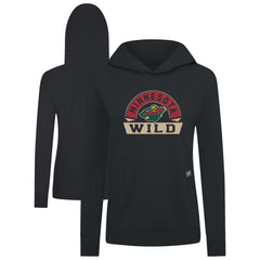 Minnesota Wild Levelwear Women's Relay Banner Arch Pullover Hoodie - Black | US 203145236