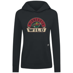 Minnesota Wild Levelwear Women's Relay Banner Arch Pullover Hoodie - Black | US 203145236
