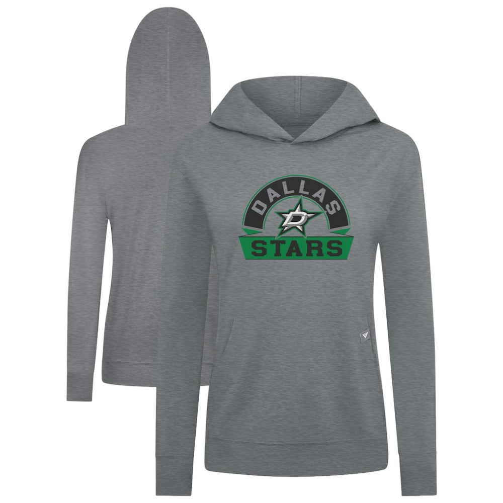 Dallas Stars Levelwear Women's Relay Banner Arch Pullover Hoodie - Gray | US 203145237