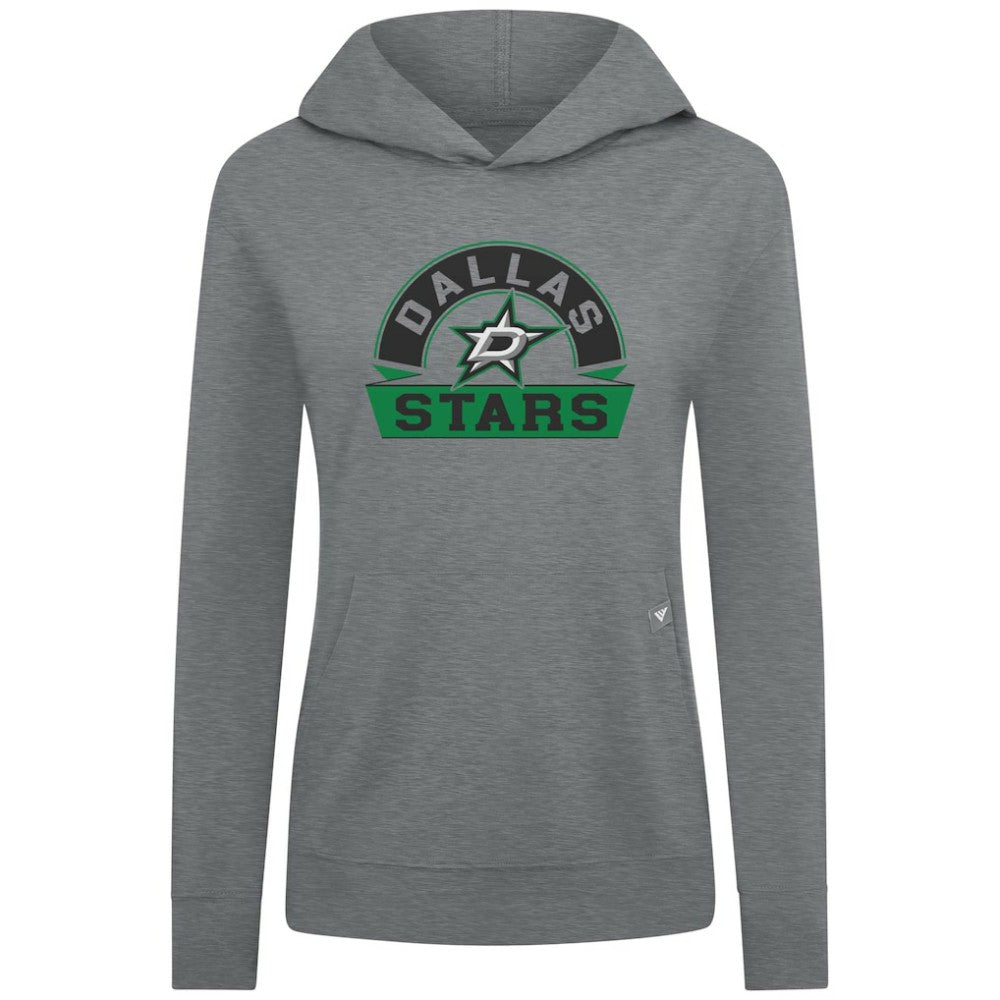 Dallas Stars Levelwear Women's Relay Banner Arch Pullover Hoodie - Gray | US 203145237