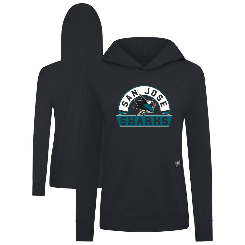 San Jose Sharks Levelwear Women's Relay Banner Arch Pullover Hoodie - Black | US 203145240
