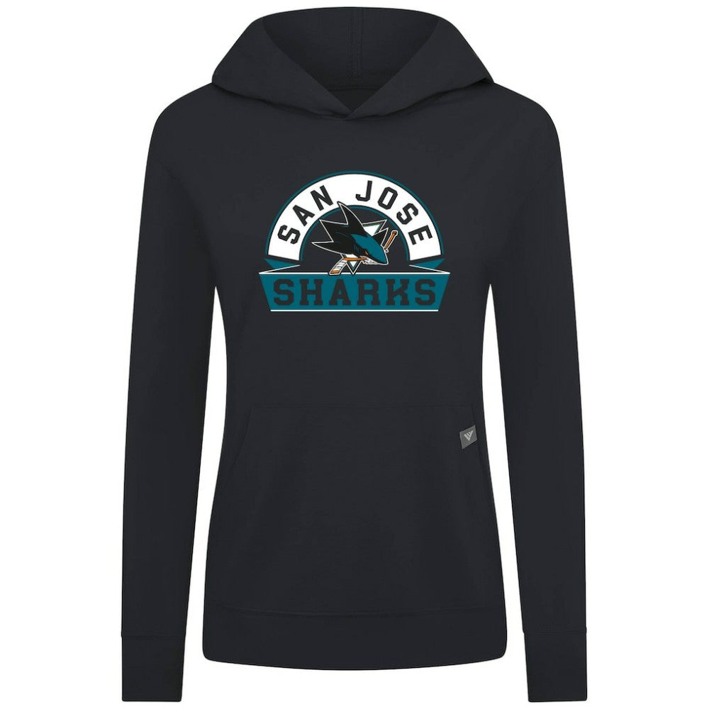 San Jose Sharks Levelwear Women's Relay Banner Arch Pullover Hoodie - Black | US 203145240