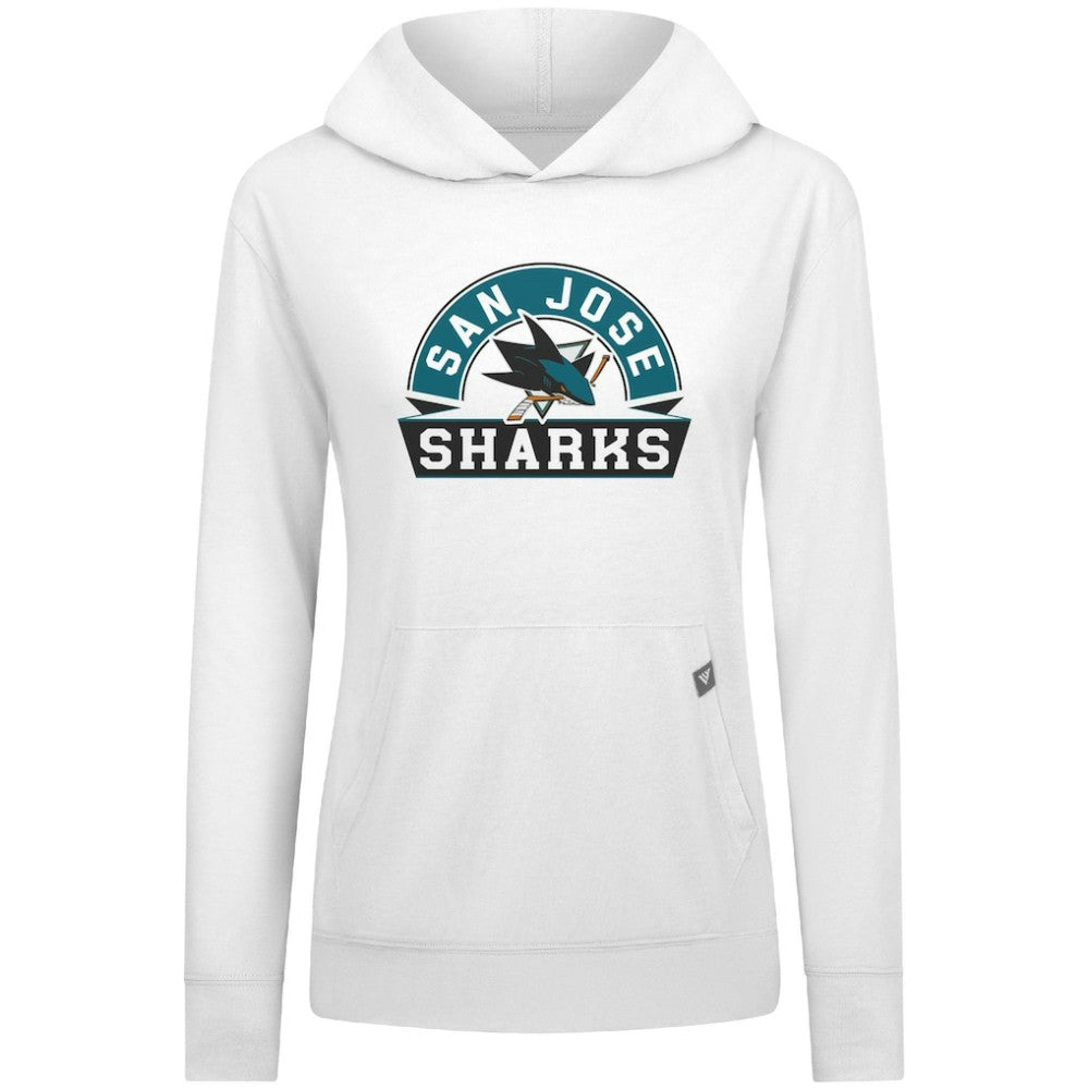 San Jose Sharks Levelwear Women's Relay Banner Arch Pullover Hoodie - White | US 203145241