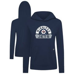 Winnipeg Jets Levelwear Women's Relay Banner Arch Pullover Hoodie - Navy | US 203145242