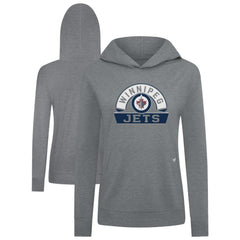 Winnipeg Jets Levelwear Women's Relay Banner Arch Pullover Hoodie - Gray | US 203145243