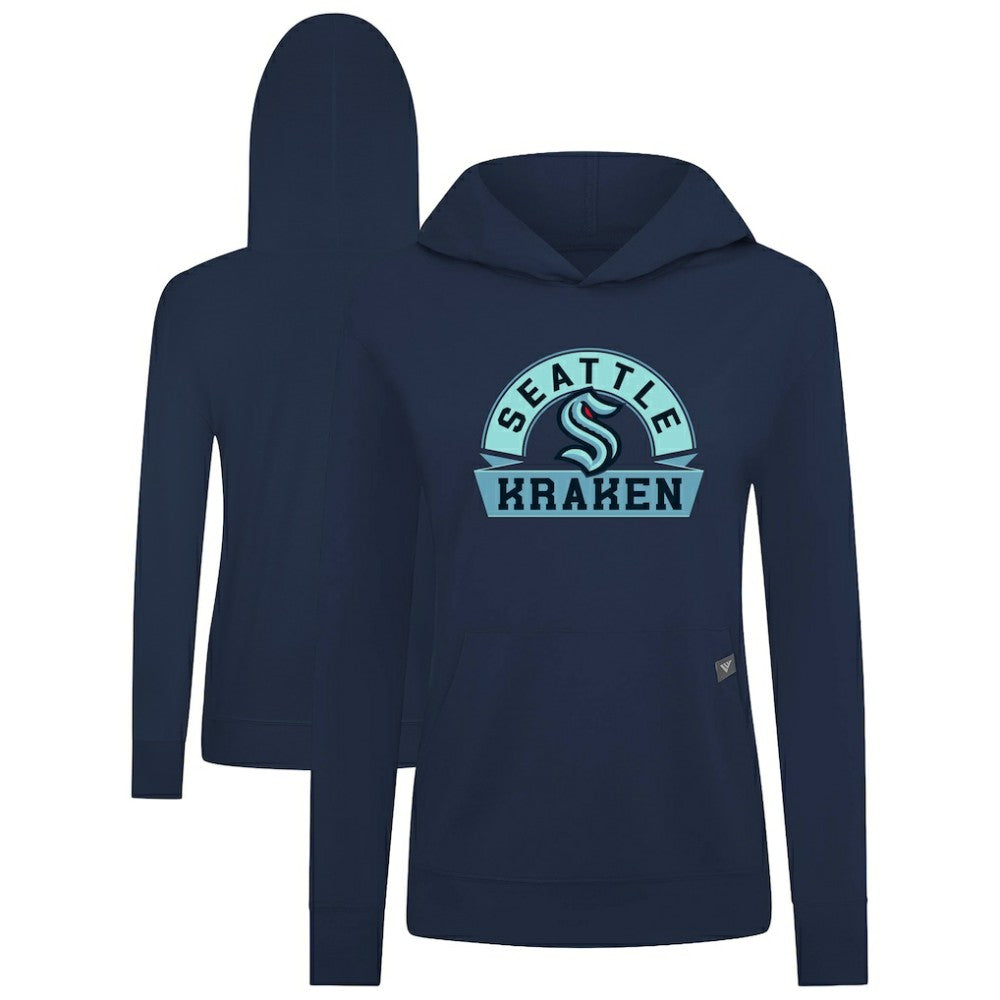 Seattle Kraken Levelwear Women's Relay Banner Arch Pullover Hoodie - Deep Sea Blue | US 203145246