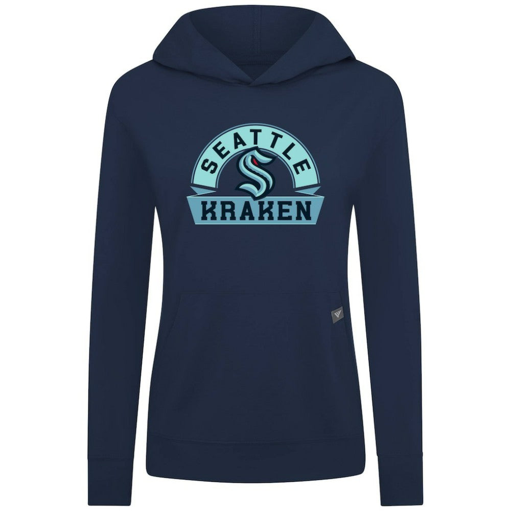 Seattle Kraken Levelwear Women's Relay Banner Arch Pullover Hoodie - Deep Sea Blue | US 203145246