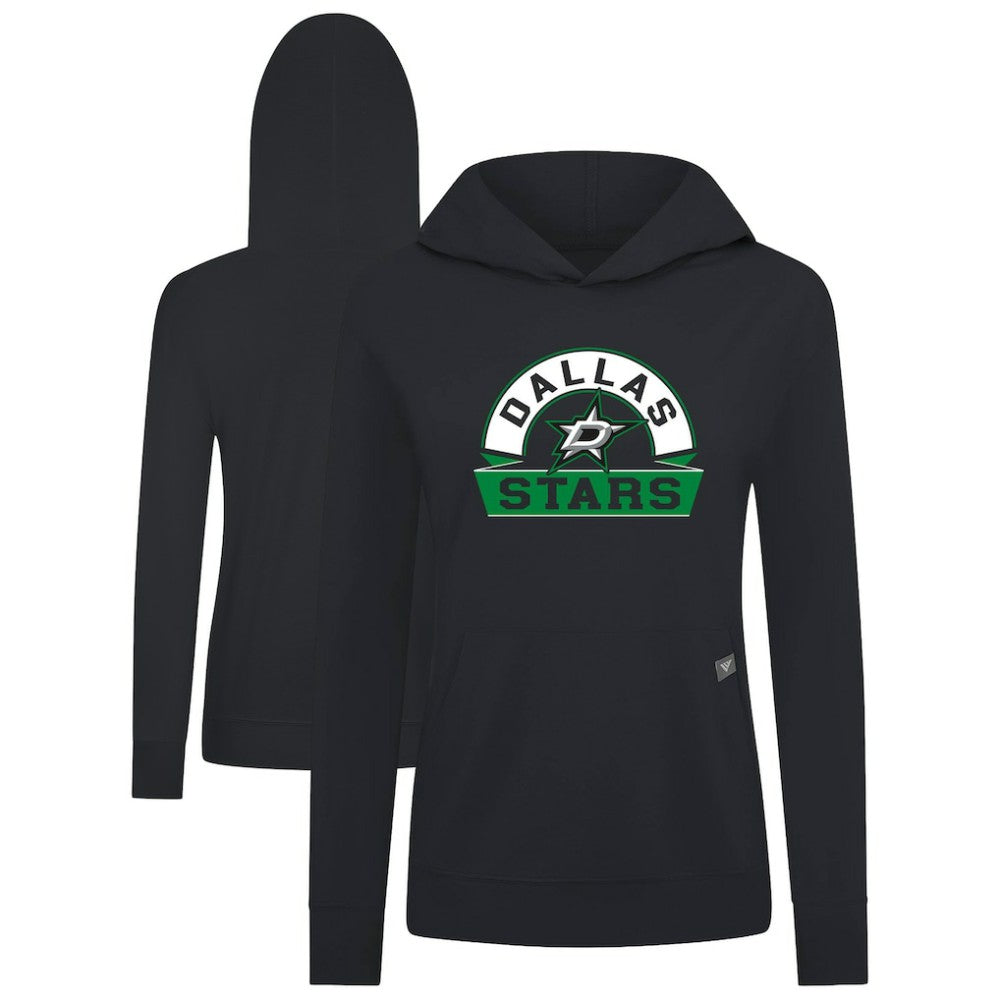 Dallas Stars Levelwear Women's Relay Banner Arch Pullover Hoodie - Black | US 203145247