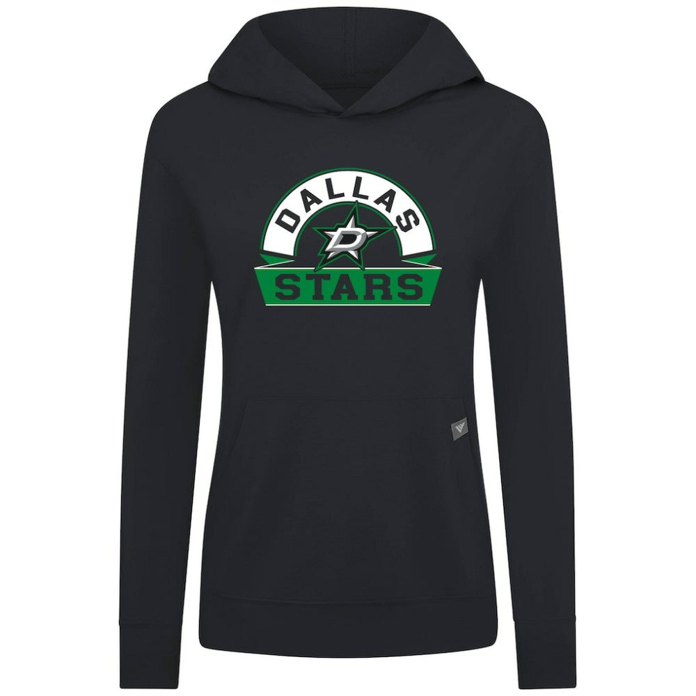 Dallas Stars Levelwear Women's Relay Banner Arch Pullover Hoodie - Black | US 203145247