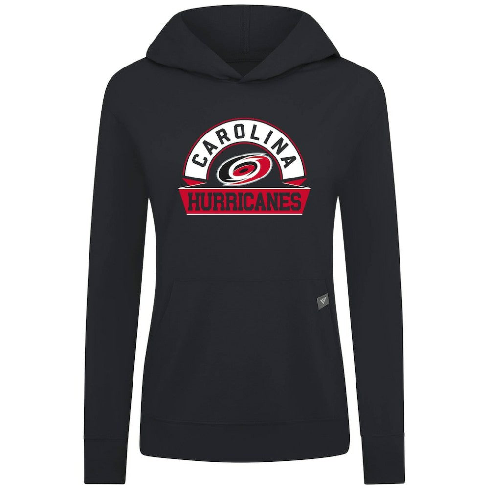 Carolina Hurricanes Levelwear Women's Relay Banner Arch Pullover Hoodie - Black | US 203145249
