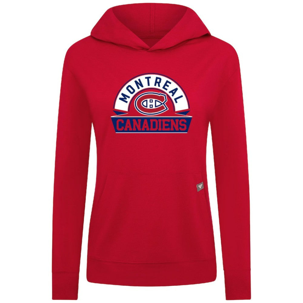 Montreal Canadiens Levelwear Women's Relay Banner Arch Pullover Hoodie - Red | US 203145253