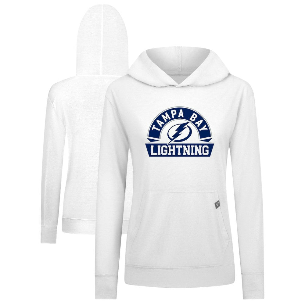 Tampa Bay Lightning Levelwear Women's Relay Banner Arch Pullover Hoodie - White | US 203145254