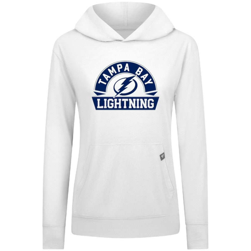Tampa Bay Lightning Levelwear Women's Relay Banner Arch Pullover Hoodie - White | US 203145254