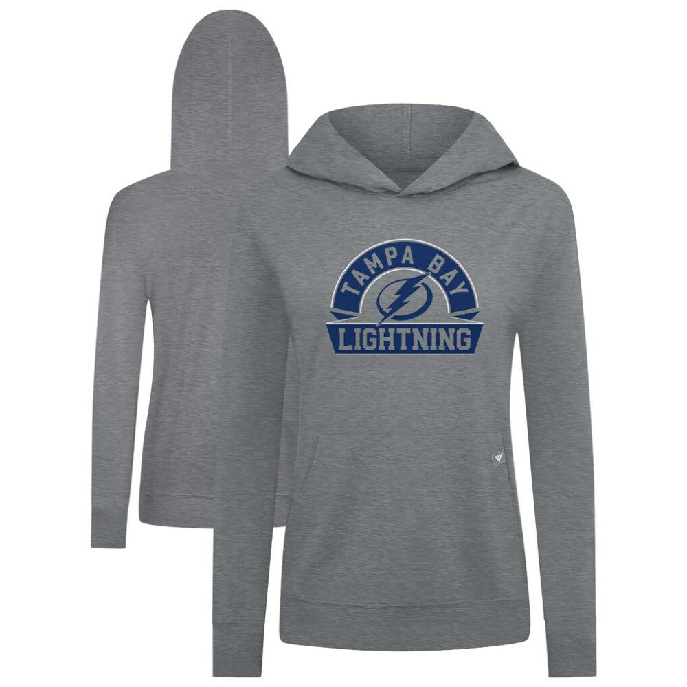 Tampa Bay Lightning Levelwear Women's Relay Banner Arch Pullover Hoodie - Gray | US 203145255
