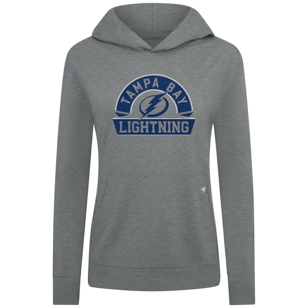 Tampa Bay Lightning Levelwear Women's Relay Banner Arch Pullover Hoodie - Gray | US 203145255