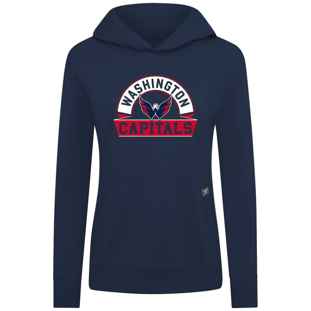 Washington Capitals Levelwear Women's Relay Banner Arch Pullover Hoodie - Navy | US 203145256