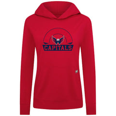 Washington Capitals Levelwear Women's Relay Banner Arch Pullover Hoodie - Red | US 203145257