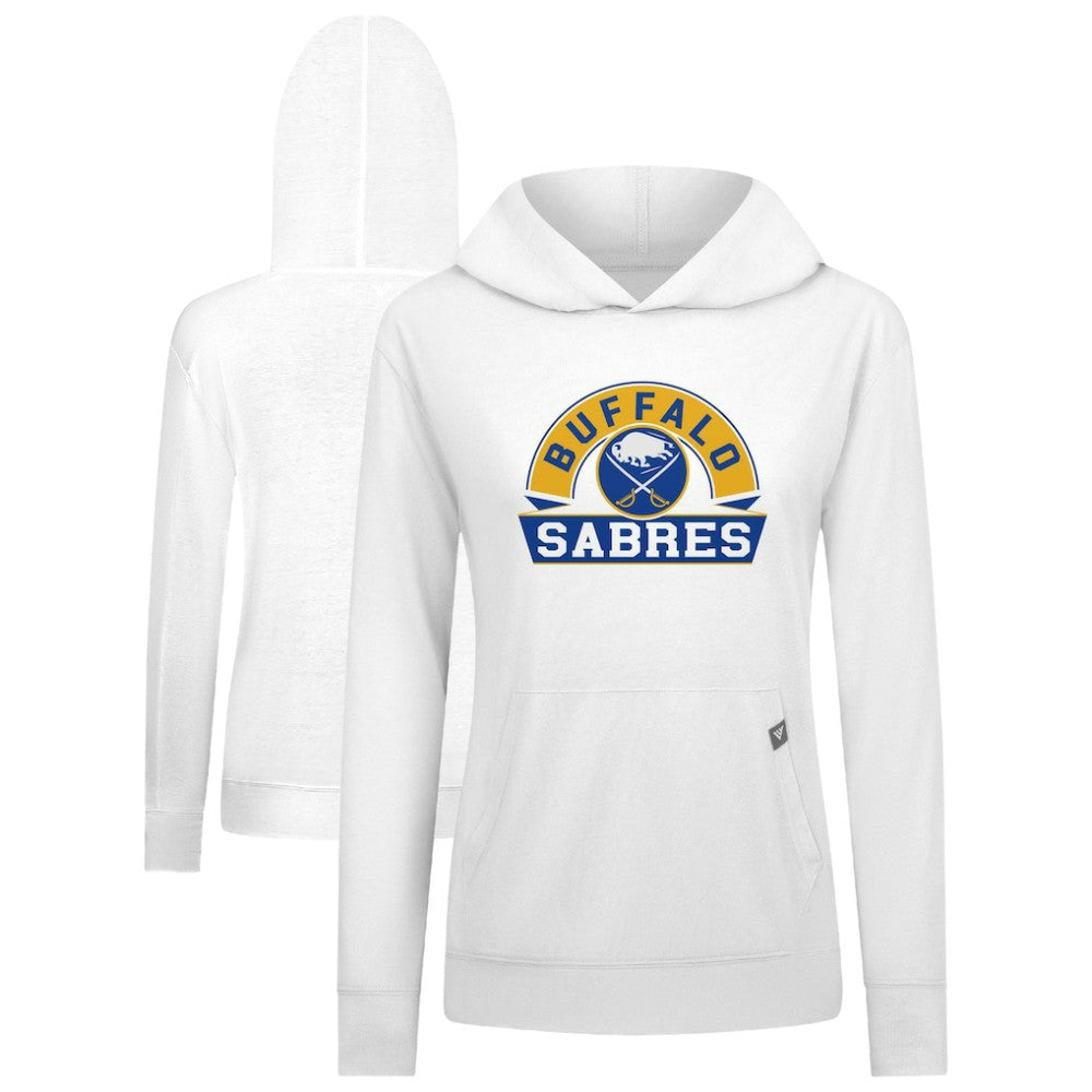 Buffalo Sabres Levelwear Women's Relay Banner Arch Pullover Hoodie - White | US 203145261