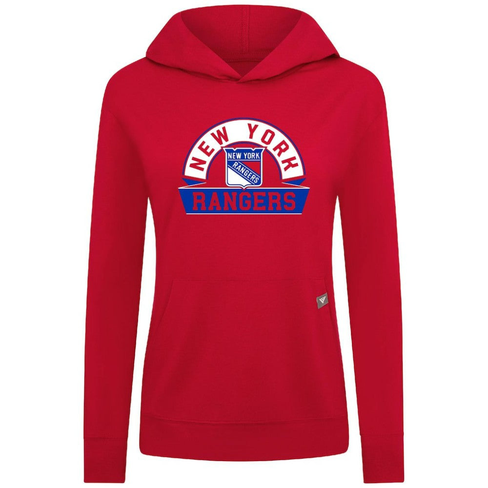 New York Rangers Levelwear Women's Relay Banner Arch Pullover Hoodie - Red | US 203145262