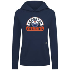 Edmonton Oilers Levelwear Women's Relay Banner Arch Pullover Hoodie - Navy | US 203145265
