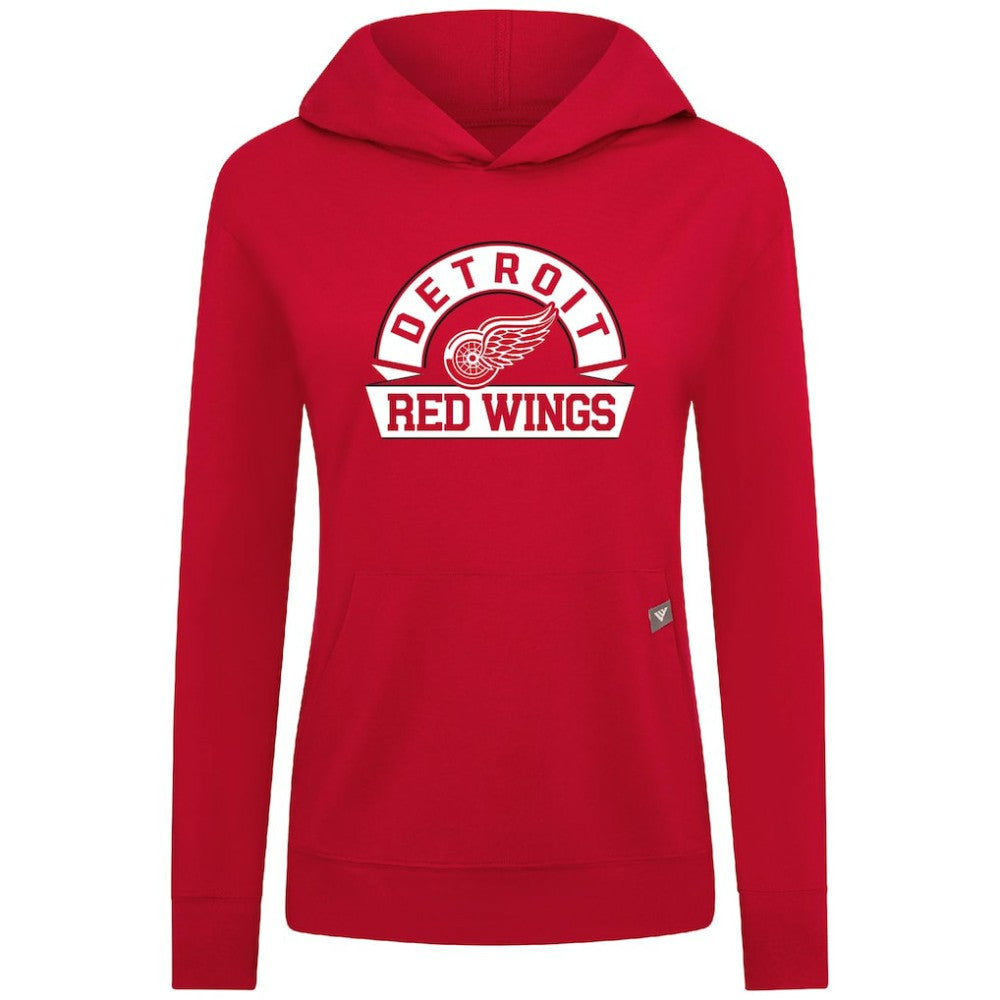 Detroit Red Wings Levelwear Women's Relay Banner Arch Pullover Hoodie - Red | US 203145267