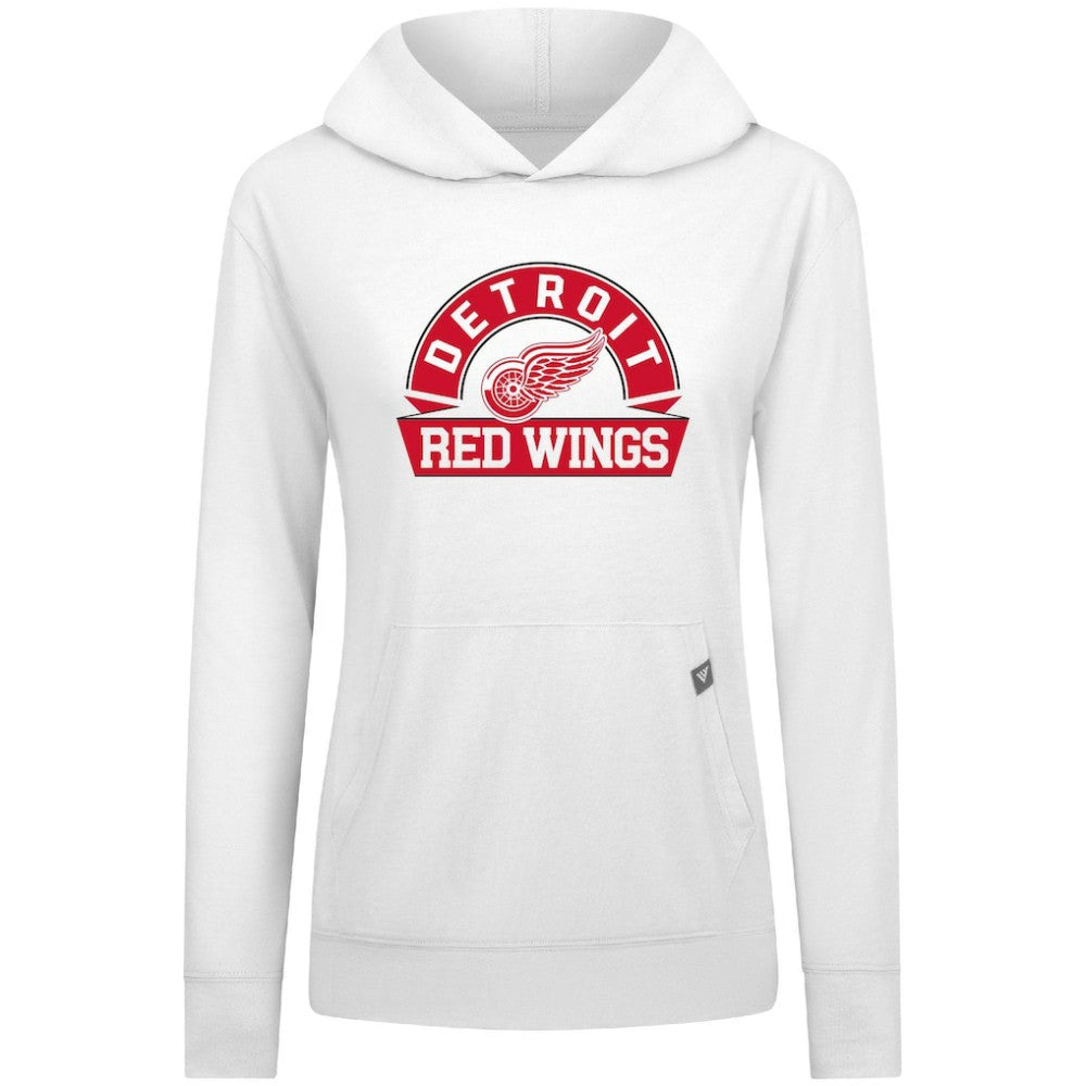 Detroit Red Wings Levelwear Women's Relay Banner Arch Pullover Hoodie - White | US 203145268