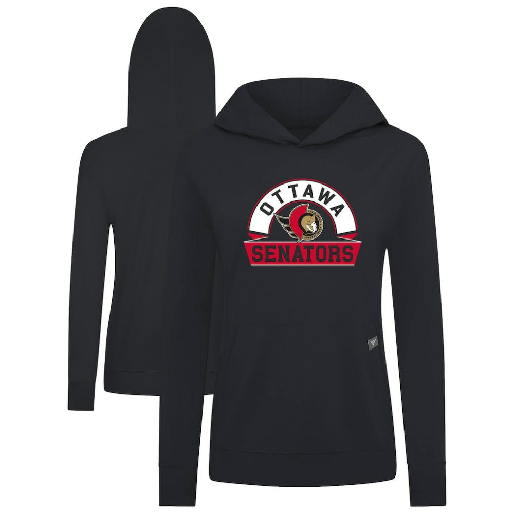 Ottawa Senators Levelwear Women's Relay Banner Arch Pullover Hoodie - Black | US 203145271