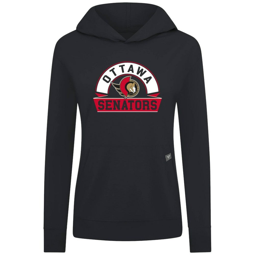 Ottawa Senators Levelwear Women's Relay Banner Arch Pullover Hoodie - Black | US 203145271