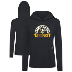 Pittsburgh Penguins Levelwear Women's Relay Banner Arch Pullover Hoodie - Black | US 203145272