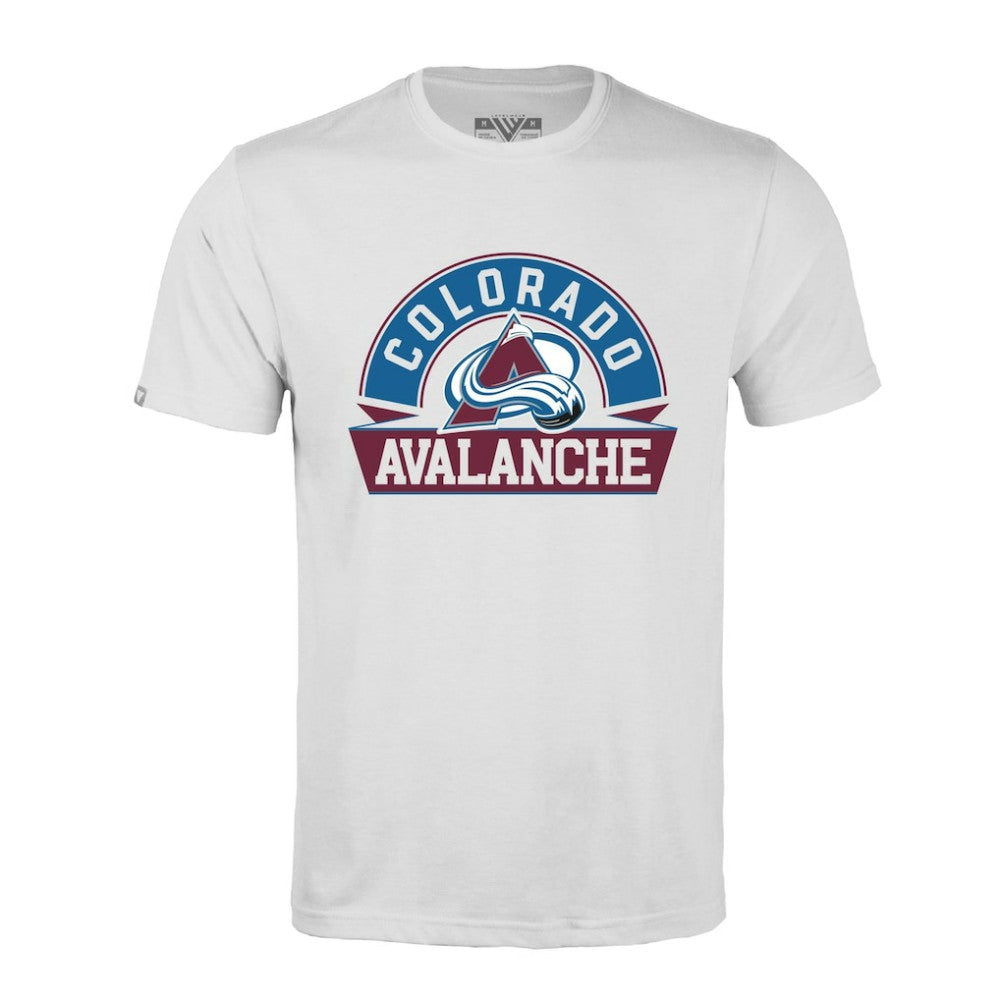 Colorado Avalanche Levelwear Richmond Banner Arch T-Shirt - White | US 203145280