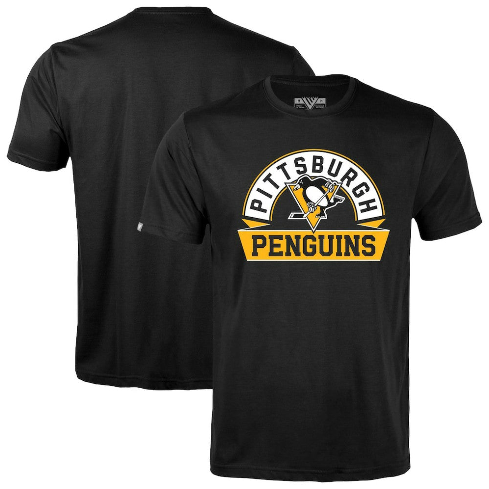 Pittsburgh Penguins Levelwear Richmond Banner Arch T-Shirt - Black | US 203145295