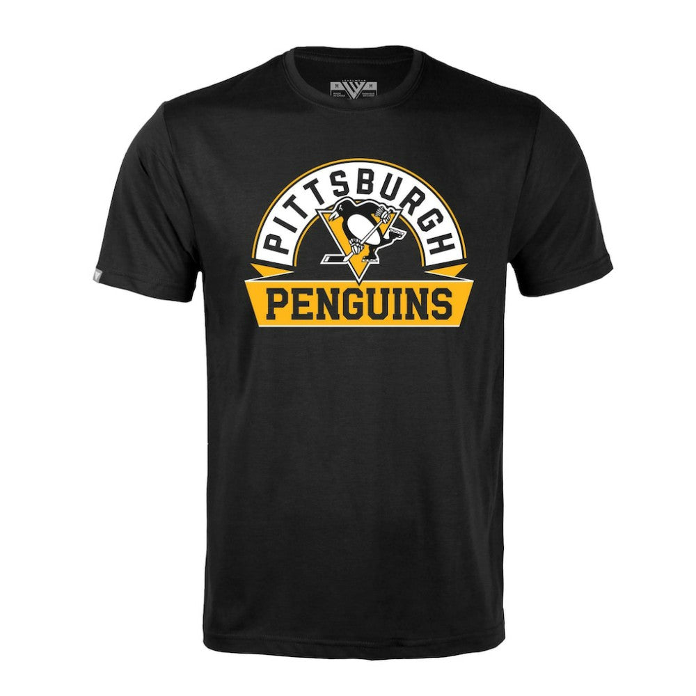 Pittsburgh Penguins Levelwear Richmond Banner Arch T-Shirt - Black | US 203145295