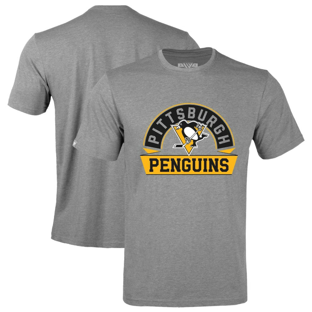 Pittsburgh Penguins Levelwear Richmond Banner Arch T-Shirt - Gray | US 203145297