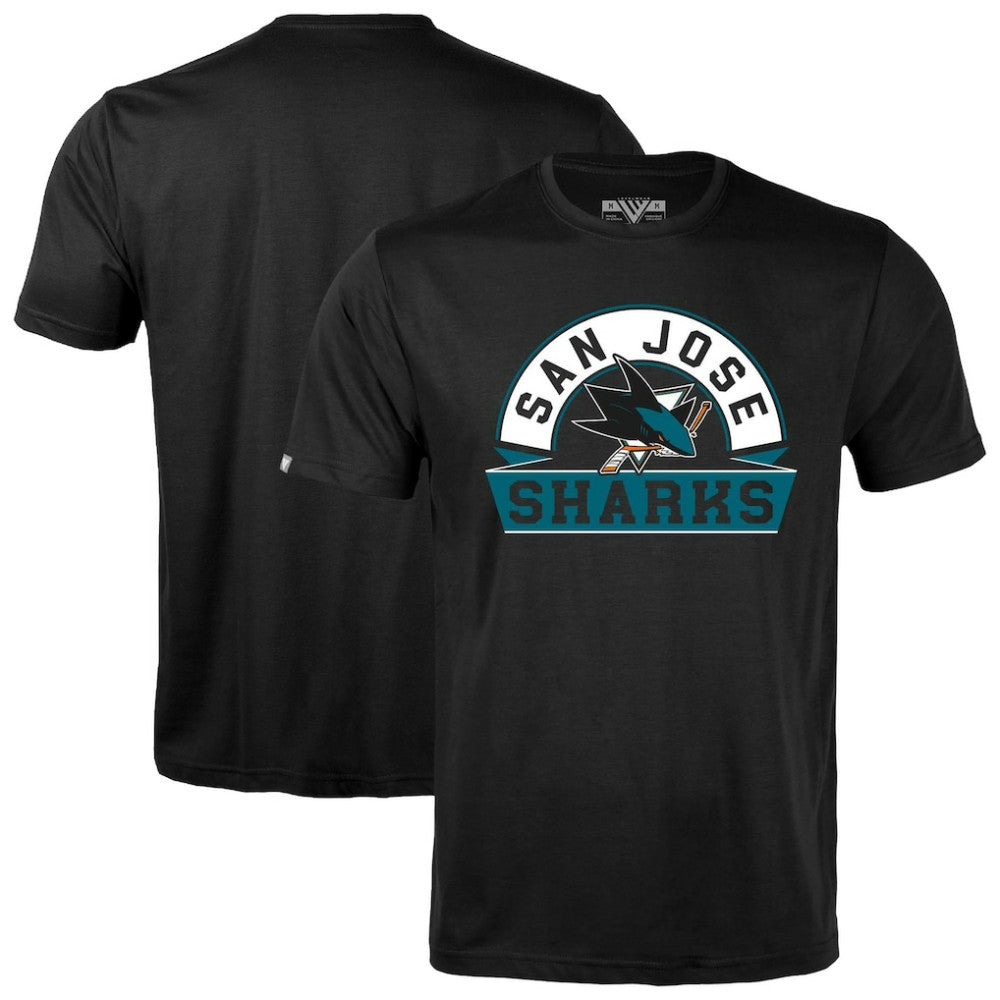 San Jose Sharks Levelwear Richmond Banner Arch T-Shirt - Black | US 203145304