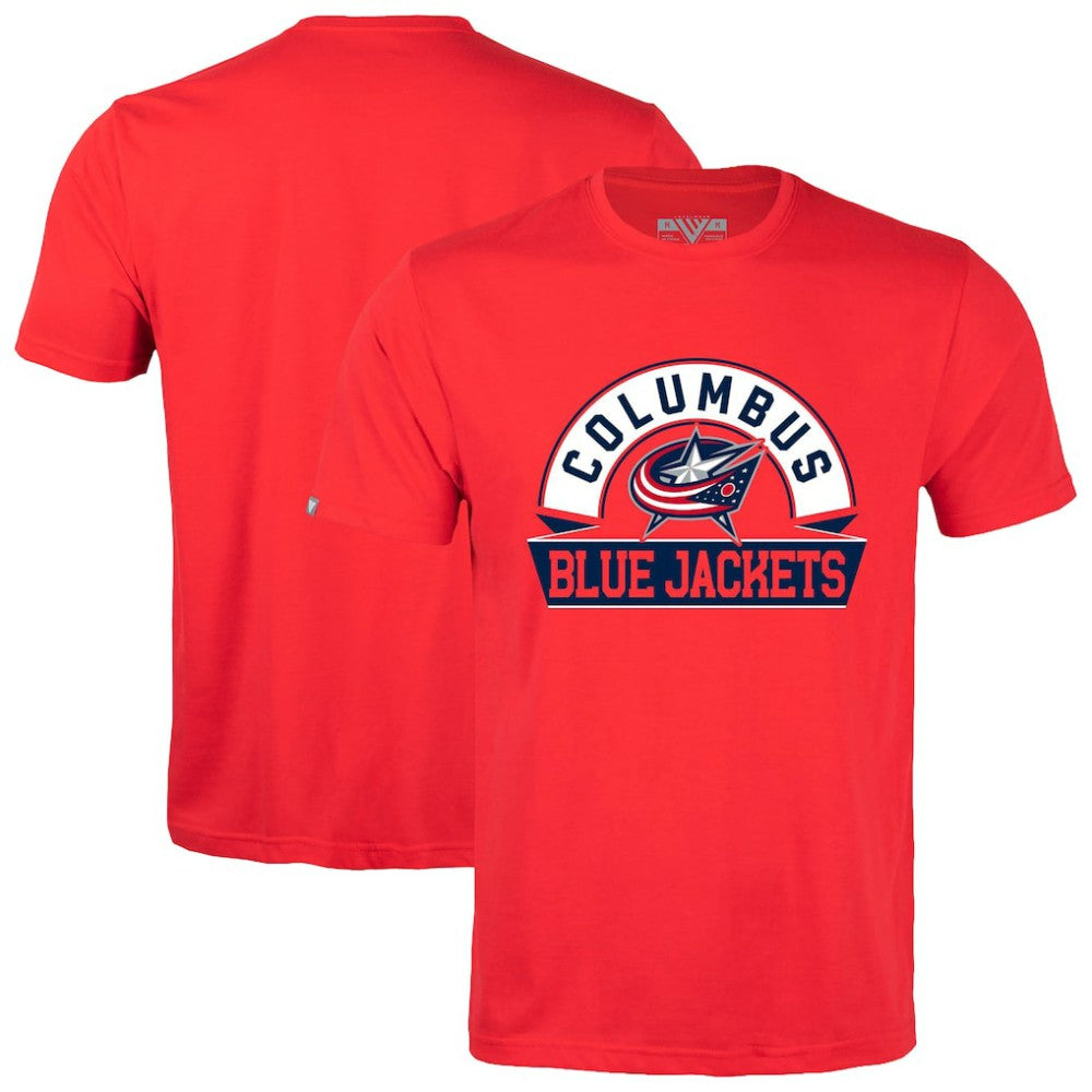 Columbus Blue Jackets Levelwear Richmond Banner Arch T-Shirt - Red | US 203145309