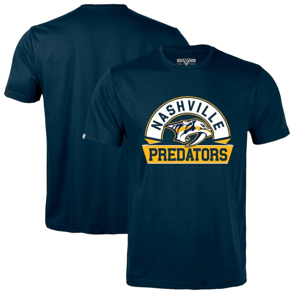 Nashville Predators Levelwear Richmond Banner Arch T-Shirt - Navy | US 203145312