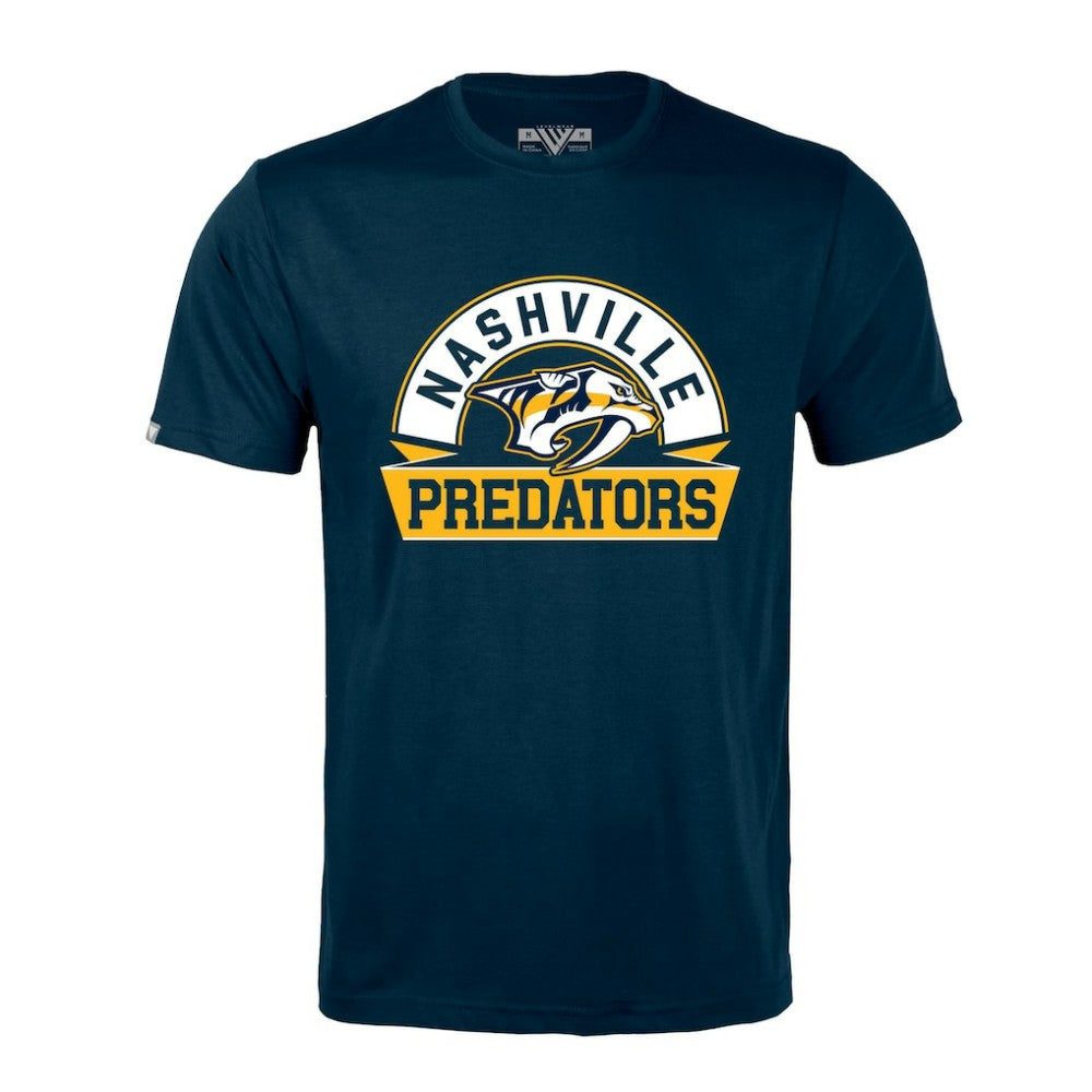 Nashville Predators Levelwear Richmond Banner Arch T-Shirt - Navy | US 203145312