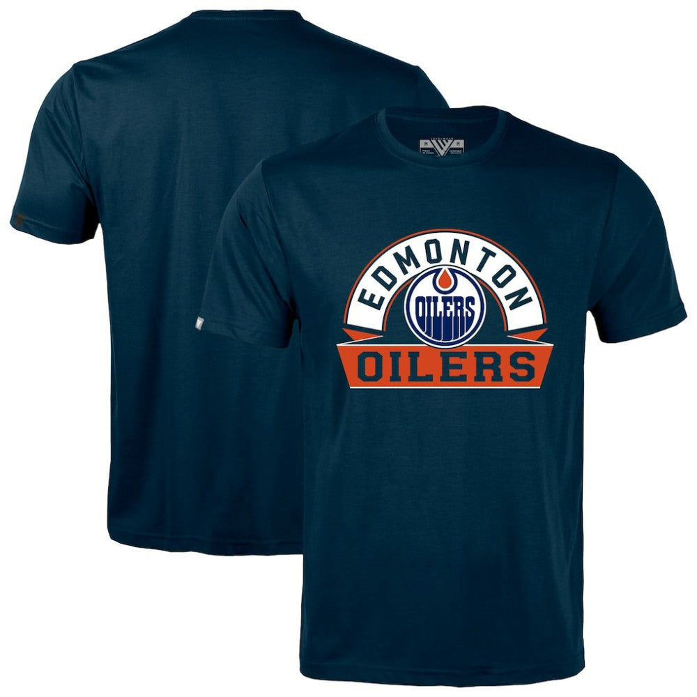 Edmonton Oilers Levelwear Richmond Banner Arch T-Shirt - Navy | US 203145331